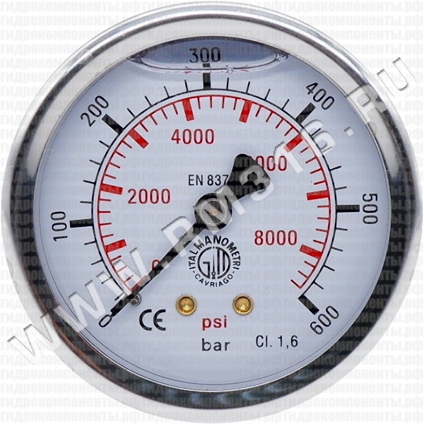 MGR-600-BAR/PSI-T (M638PBL600) Манометр Italmanometri, виброустойчивый, осевое присоединение