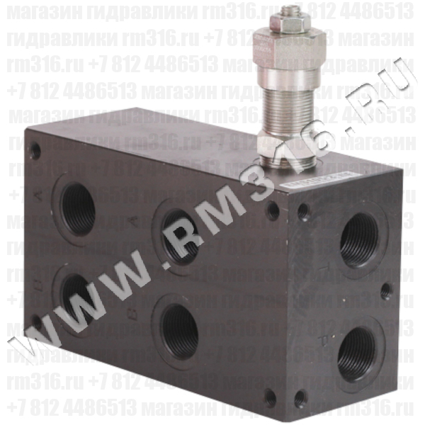 EMS105/2X Плита CETOP 5 NG10, Ду=10 мм, с предохранительным клапаном под 2 гидрораспределителя