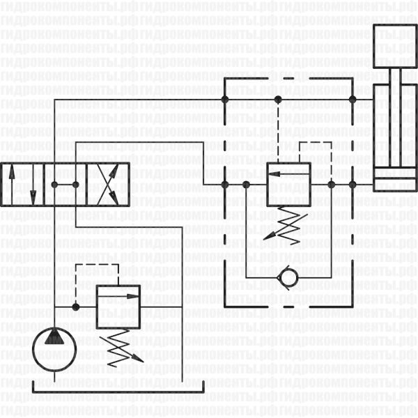 V0392/FLV VBCD 3/8" SE/A FLV, V0412/FLV VBCD 1/2" SE/A FLV Тормозной клапан (клапан торможения) VBCD SE A FLV, принцип работы клапана удержания нагрузки