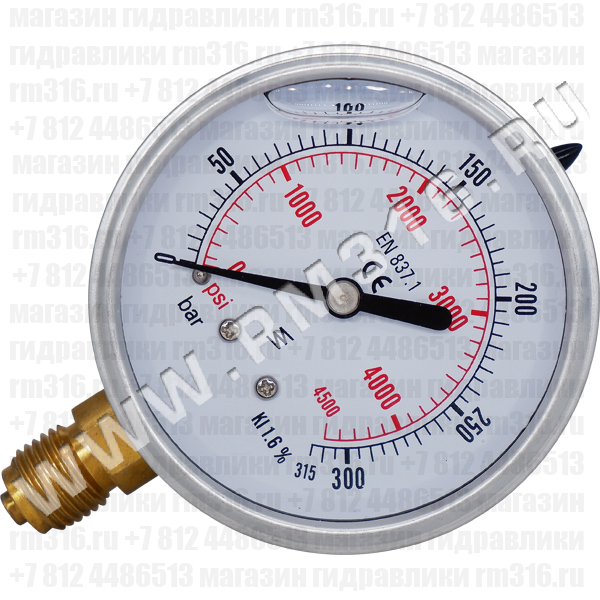 63R315.MGE (аналог M635RL315) Манометр виброустойчивый, радиальное присоединение